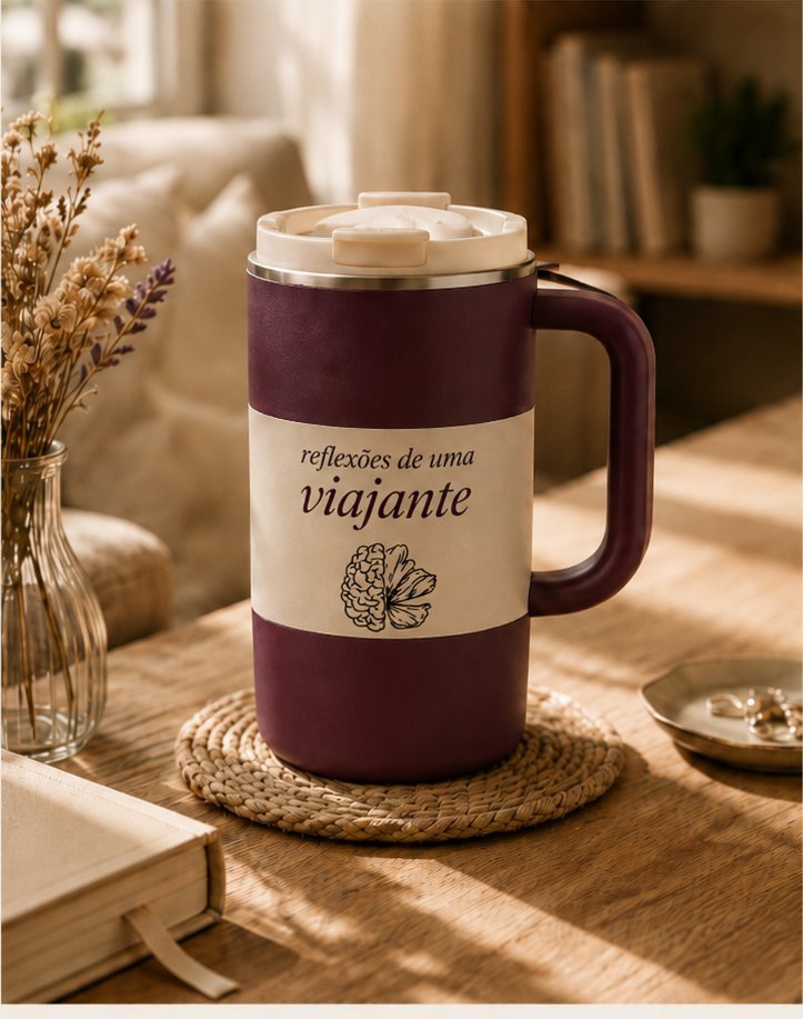 Caneca térmica Reflexões de uma viajante